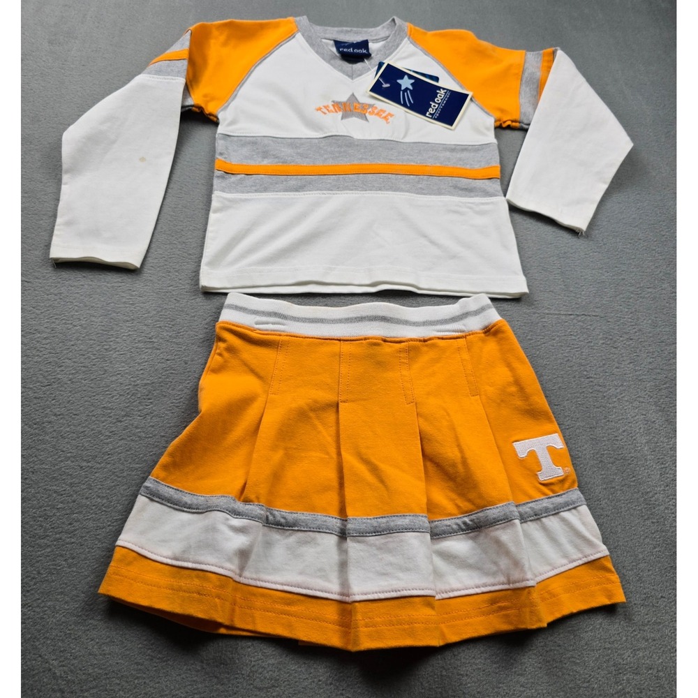 Red Oak Tennessee Volunteers Toddler Girls Cheer Skirt Set Orange White 3T NWT